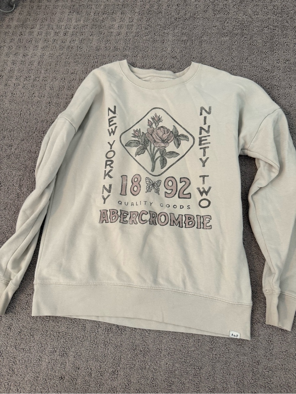 abercrombie Sage Green Floral Graphic Sweatshirt